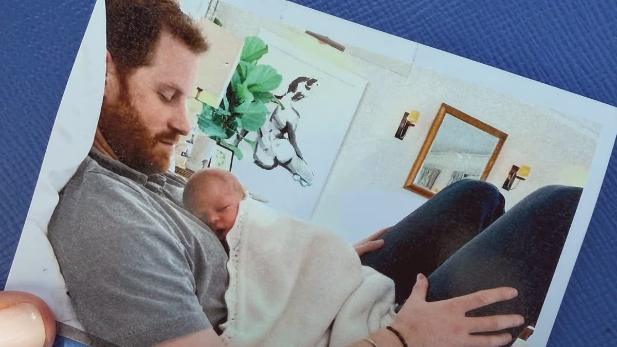 Meghan shares unseen photo of Archie asleep on Harry's chest as a baby