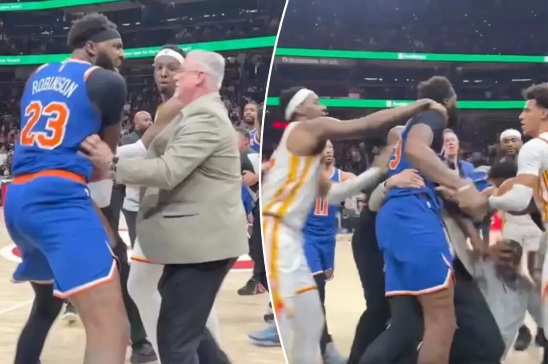 Mitchell Robinson 'lost in the world' after raucous Hawks melee —and posts NSFW dig