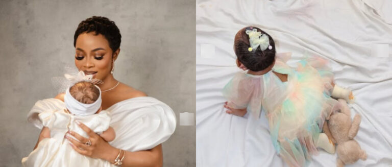 Toke Makinwa Joyfully Commemorates Her Daughter Yakira’s 9-Month Milestone