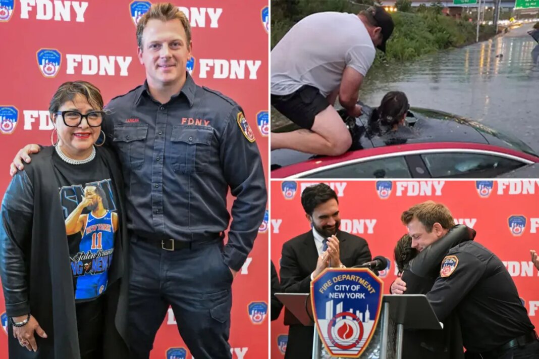 NYC principal trapped in car during flash flood reunited with FDNY hero who saved her