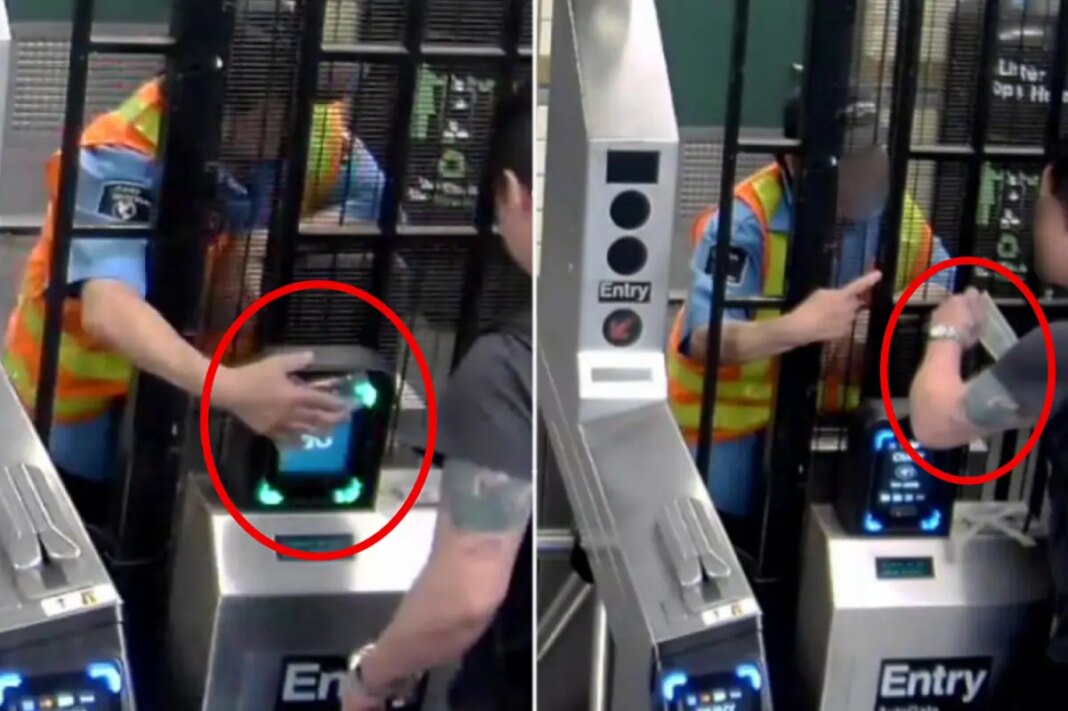 NYC subway guard hired to fight fare evasion caught on camera taking cash to open gates