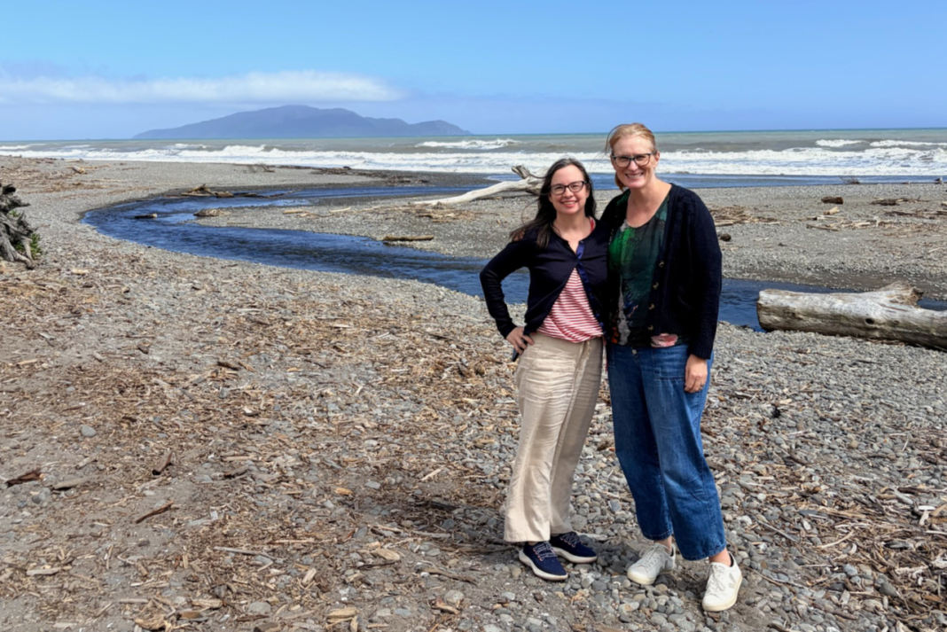 In this photo provided by Martin Murray, AP reporter Holly Ramer, left, poses with her pen pal of 40 years, Molly Nunns, in Waikanae, New Zealand, Saturday, March 7, 2026. (Martin Murray via AP)