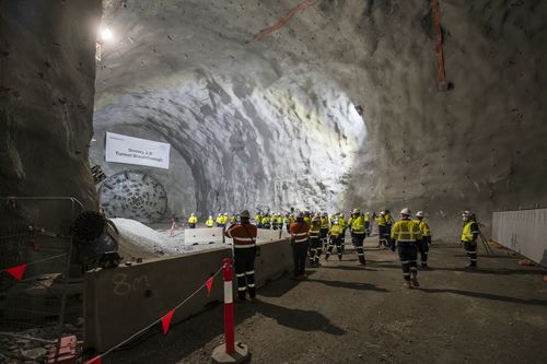The Snowy Hydro 2.0 project reaches an important milestone - the breakthrough of tunnel boring machine into a cavern deep underground.