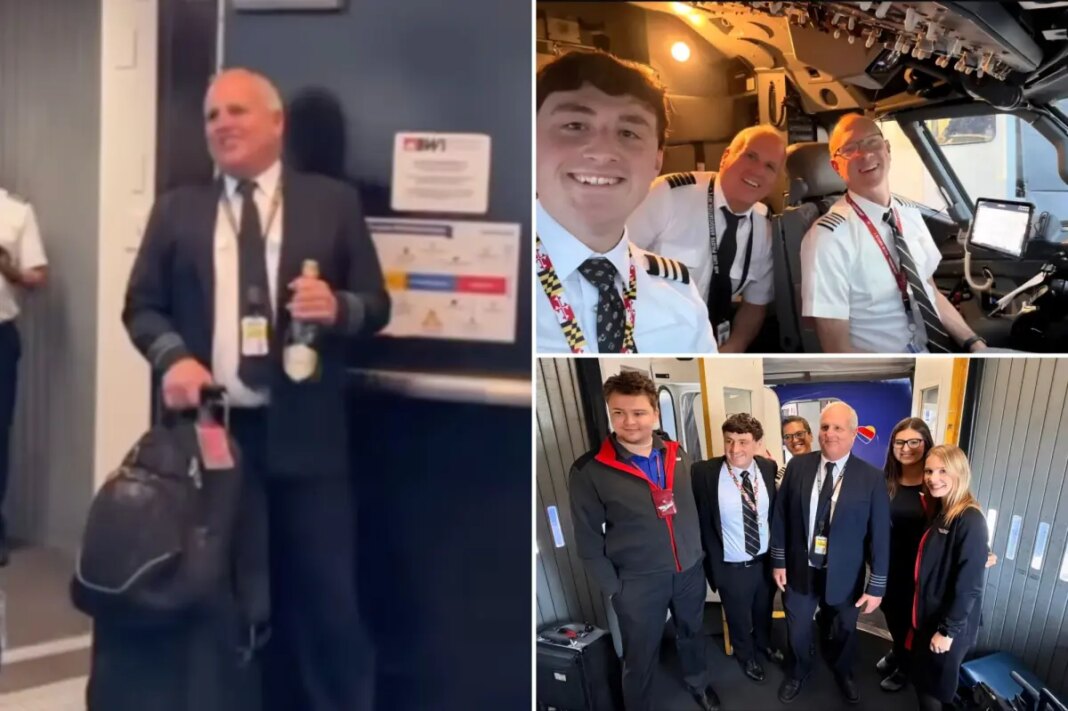 Spirit Airlines pilot Jon Jackson given send-off from Southwest after retirement flight is cut amid shutdown