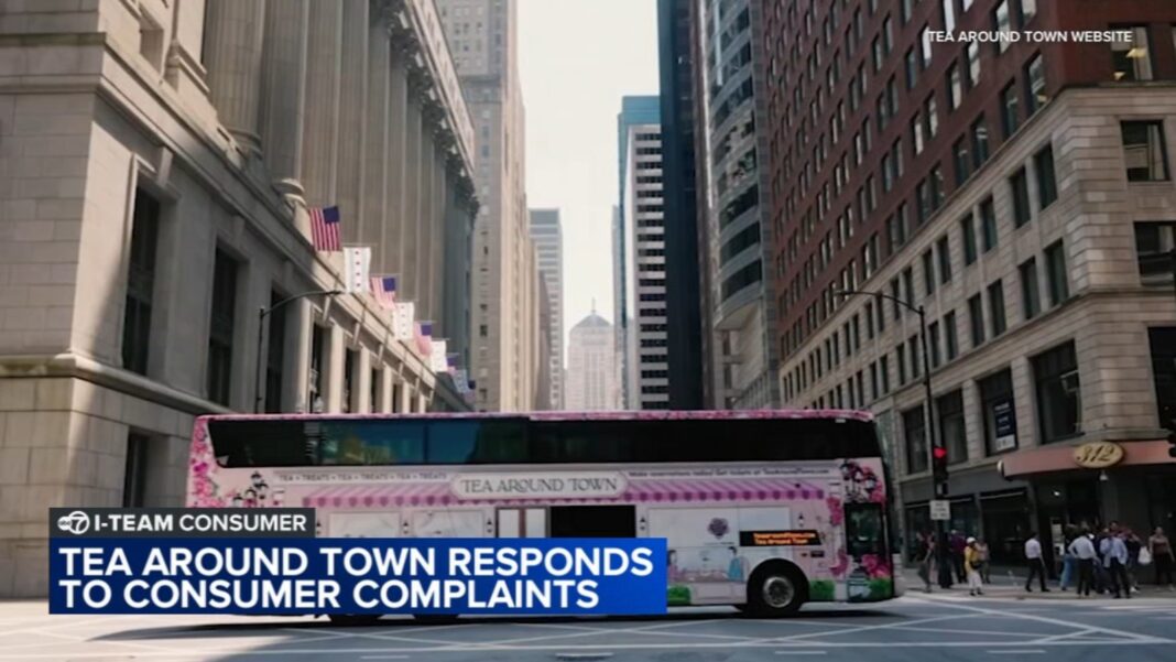 Tea Around Town, specializing in tea party buses, responds to complaints about late cancellations, refunds