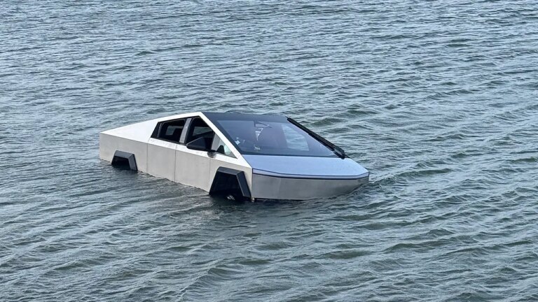 Texas Man’s Stunt Gone Wrong: Testing Tesla’s ‘Wade Mode’ Lands Cybertruck in Lake and Driver in Jail