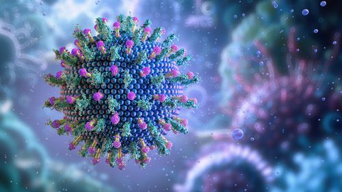 Hepatitis virus HBV, HCV causes chronic disease, liver inflammation. Antiviral antibody treatments diagnose infection, cirrhosis, fibrosis. Biology, genotype of hepatotropic viruses affect health. 3D
