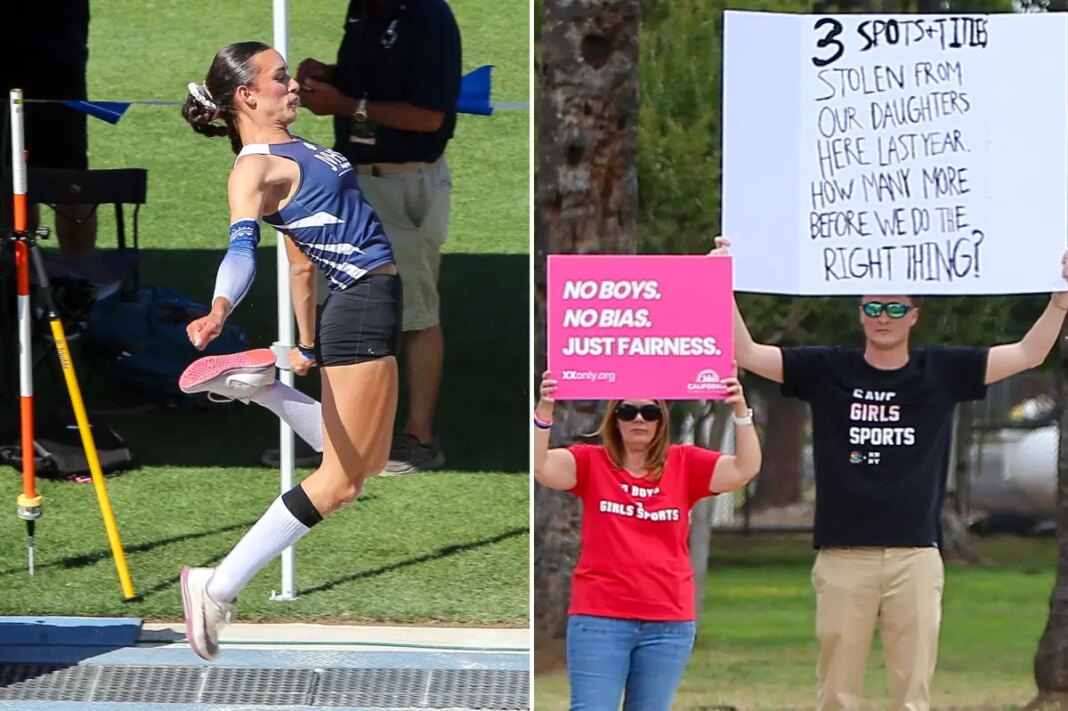 Trans track athlete AB Hernandez competes in state championships as protests mount outside stadium