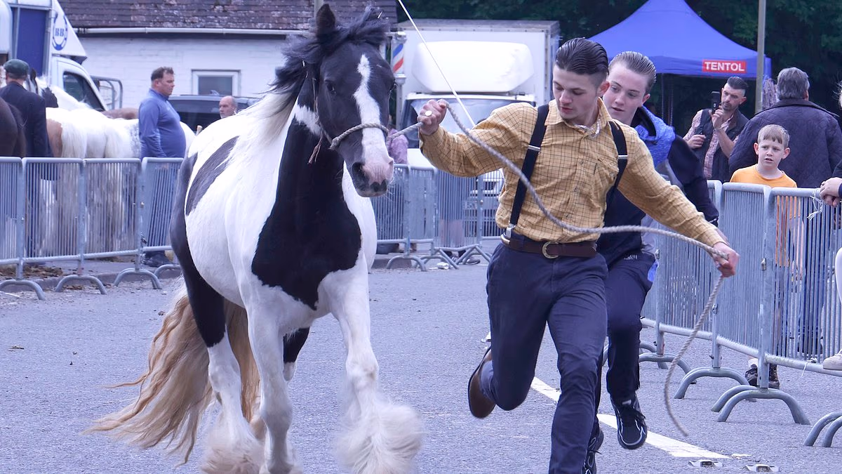 Villagers batten down the hatches as travellers arrive for horse fair