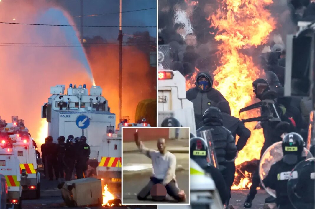 Belfast police blast water cannons at protesters as unrest flares after stabbing