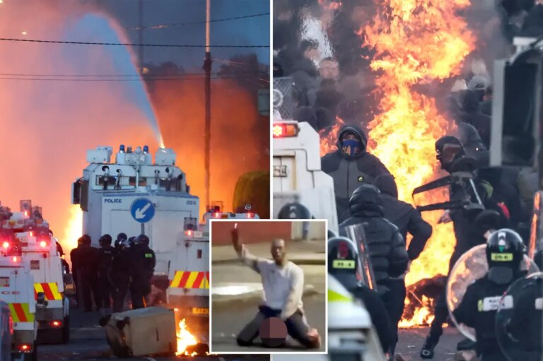 Belfast Unrest Escalates: Police Deploy Water Cannons Amid Protests Following Stabbing Incident