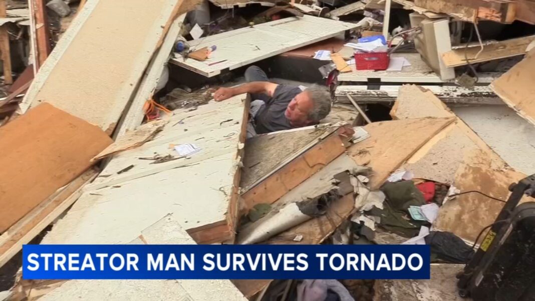 Chicago weather: Couple survives EF-3 tornado that destroyed home in Streator, Illinois, man rescued from collapsed home | VIDEO