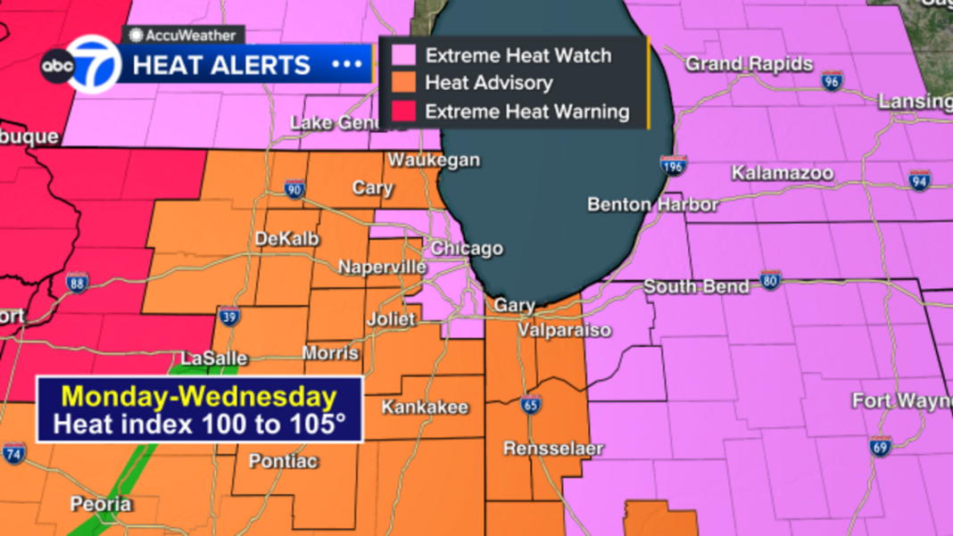 Chicago weather forecast: Extreme Heat Warning to go into effect Monday for potentially dangerous temperatures