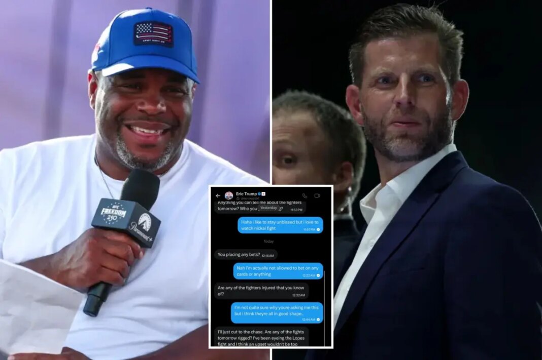 Daniel Cormier shoots down fake images of Eric Trump asking if UFC fights are rigged