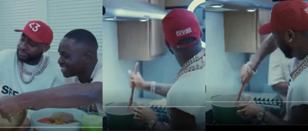 Davido Cooks Amala at Fan’s Family Home Sparks Reactions Online