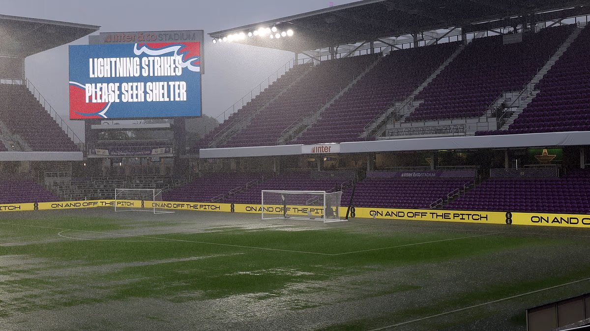 England's final World Cup warm-up game is DELAYED amid weather chaos in Florida