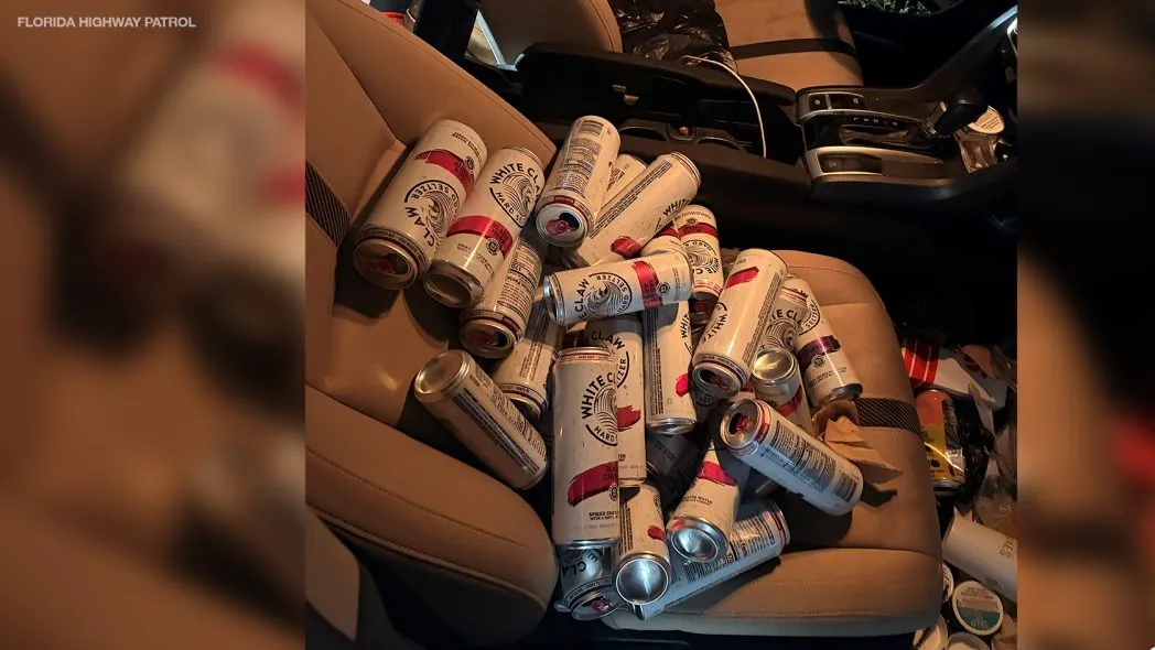 Florida man found with 34 open White Claws after he was pulled over for speeding