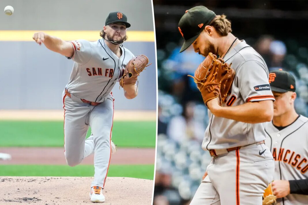 Giants’ Landen Roupp pitches with bad back in loss to Brewers