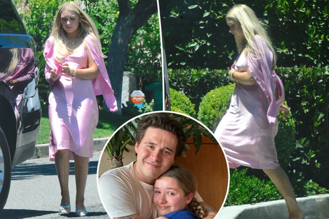 Harper Beckham goes to Brooklyn’s LA mansion, leaves seconds later without seeing him