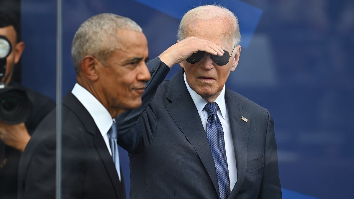 Joe Biden requires stage direction at Obama's library debut