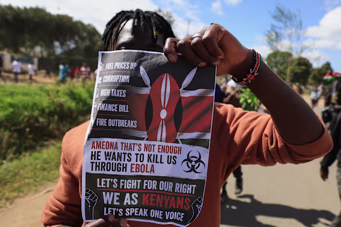 Kenyan president defends US Ebola quarantine center amid protests