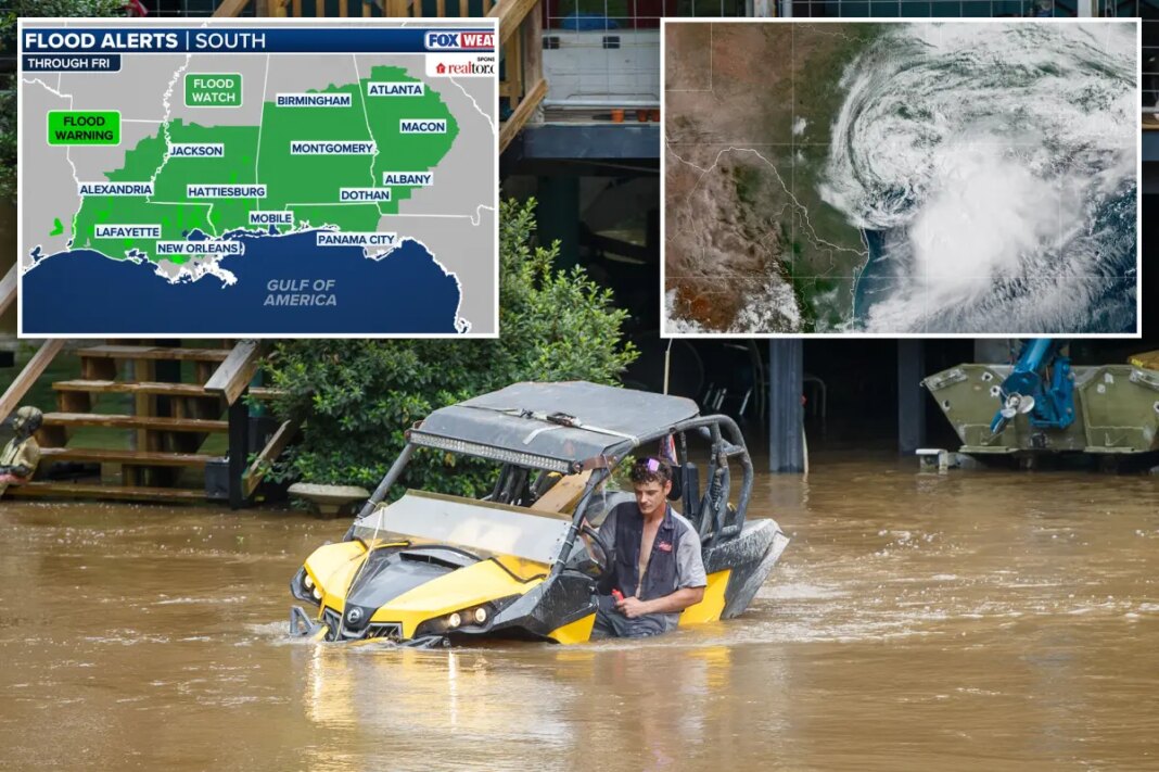 Life-threatening flash flooding fueled by days of heavy rain slams multiple states as Arthur sweeps the South