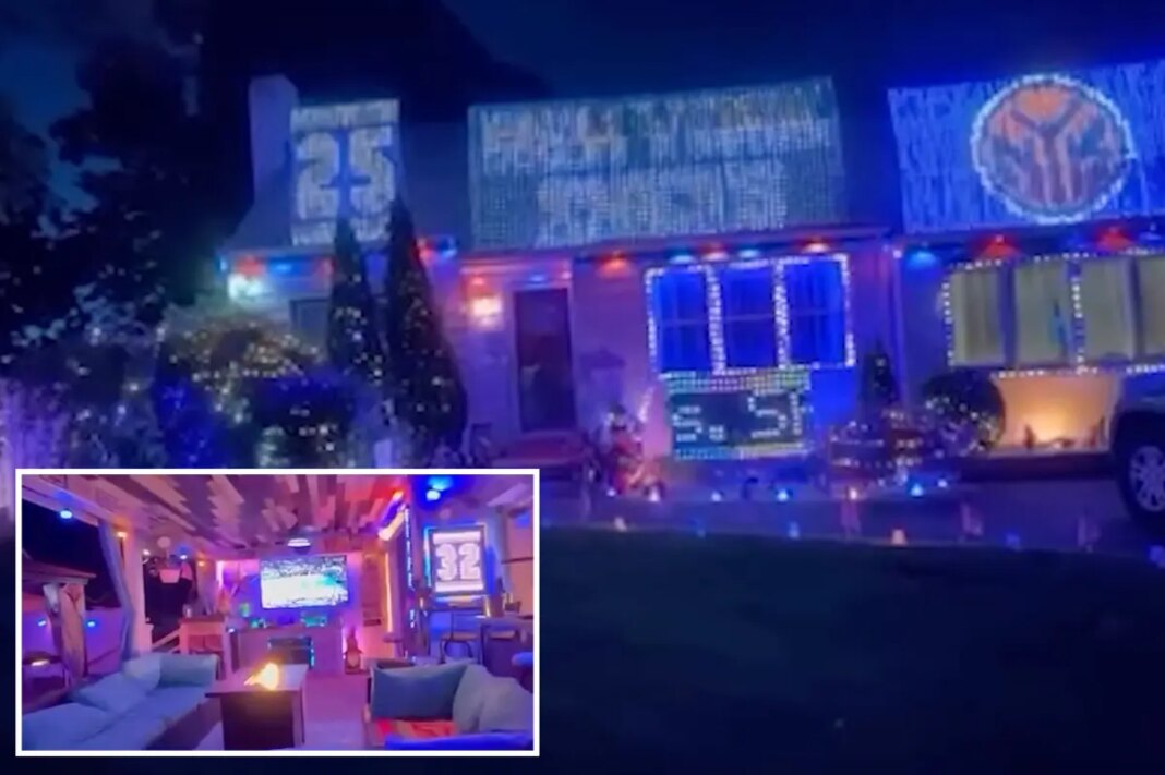 Long Island superfan celebrating NBA Finals run with 10,000 LED light display that costs $5K