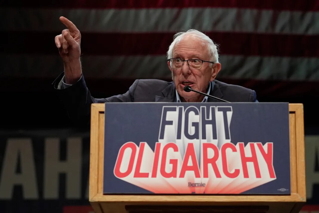 Sen. Bernie Sanders speaks at an event with Graham Platner, Democratic candidate for U.S. Senate, in Orono, Maine, Sunday, May 24, 2026. (AP Photo/Robert F. Bukaty)