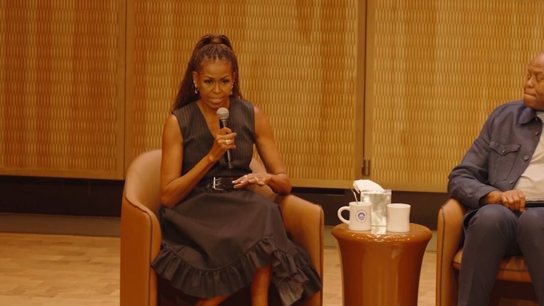Michelle Obama, Abbott Elementary star Quinta Brunson speaks with 100 young women at Obama Presidential Center ahead of opening