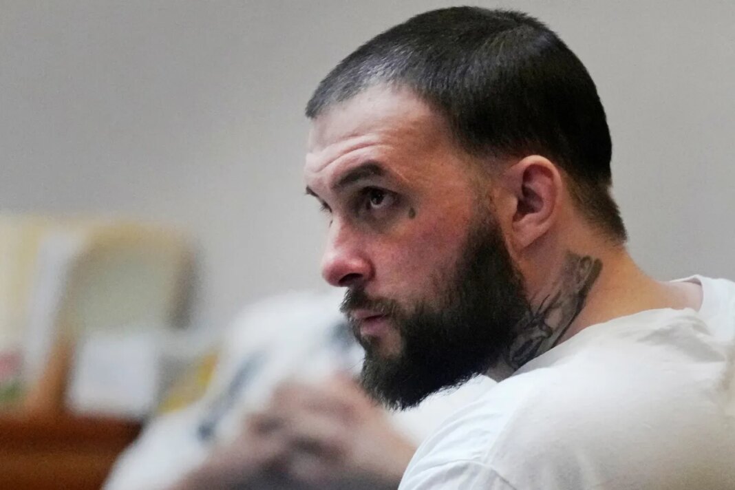 FILE - Adam Montgomery listens during his sentencing hearing at Hillsborough Superior Court, May 9, 2024, in Manchester, N.H. (AP Photo/Charles Krupa, Pool, File)
