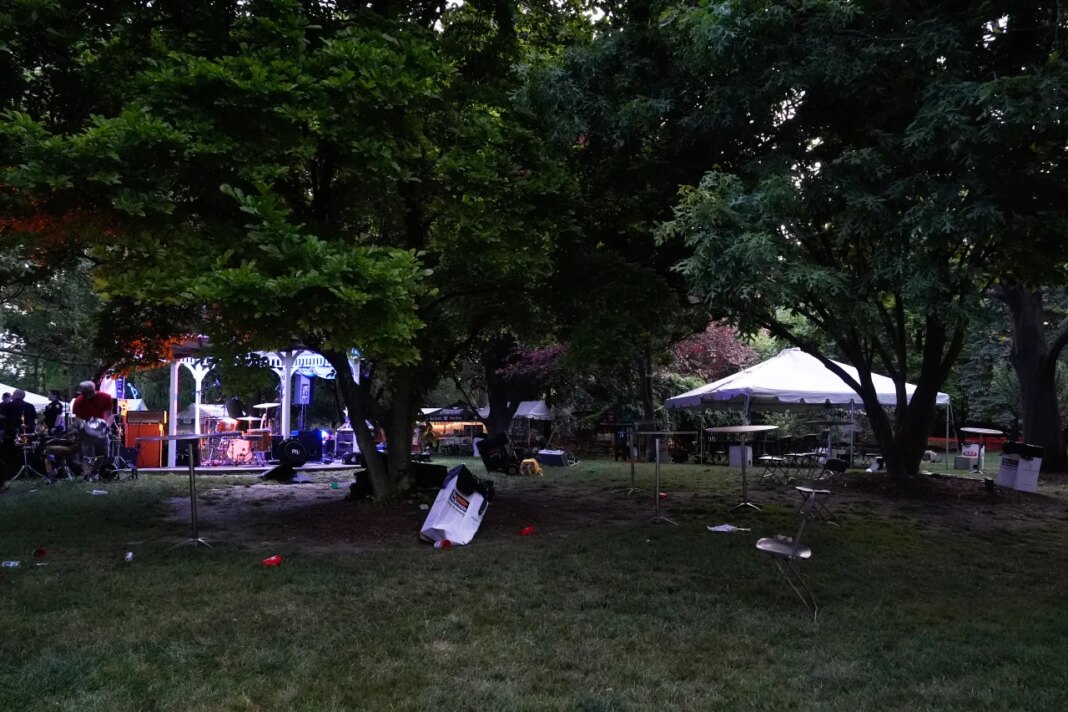 The Agnes Reynolds Jackson Arboretum is shown where multiple people were shot at a community festival Saturday, June 6, 2026, in Toledo, Ohio. (AP Photo/Paul Sancya)