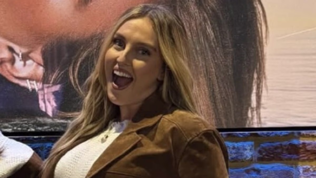 Pregnant Perrie Edwards shows off her blossoming baby bump as she hosts a listening party for her debut solo album ahead of its release