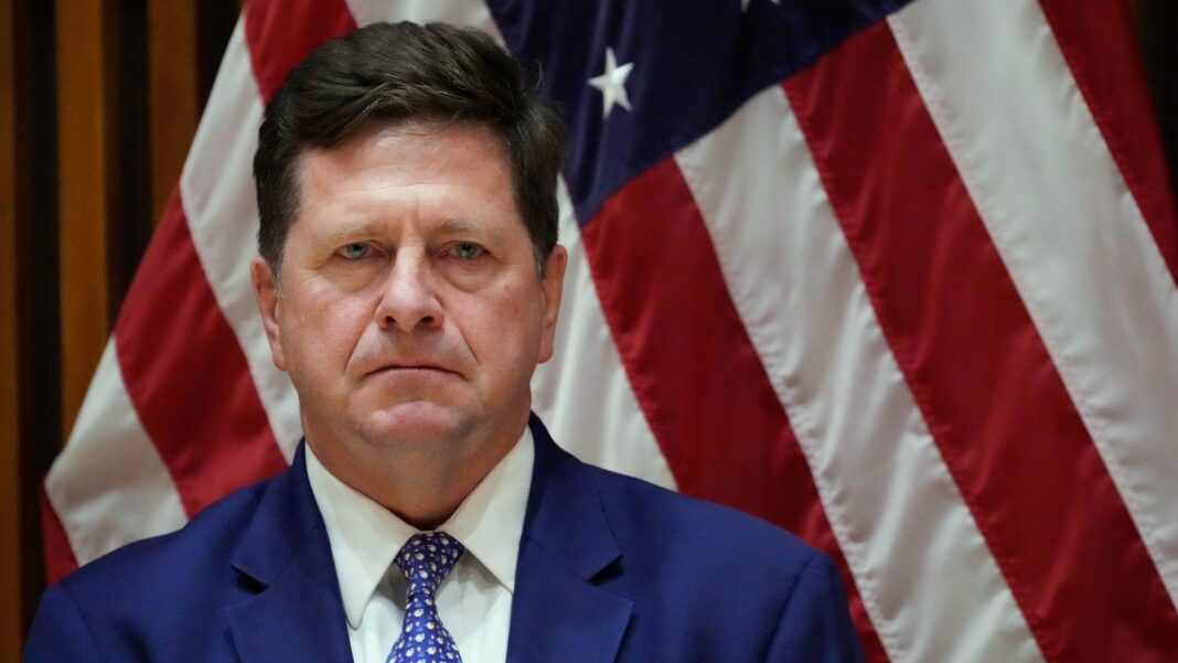 President Donald Trump delays nomination hearing for own director of intelligence, or DNI, nominee Jay Clayton amid FISA lapse