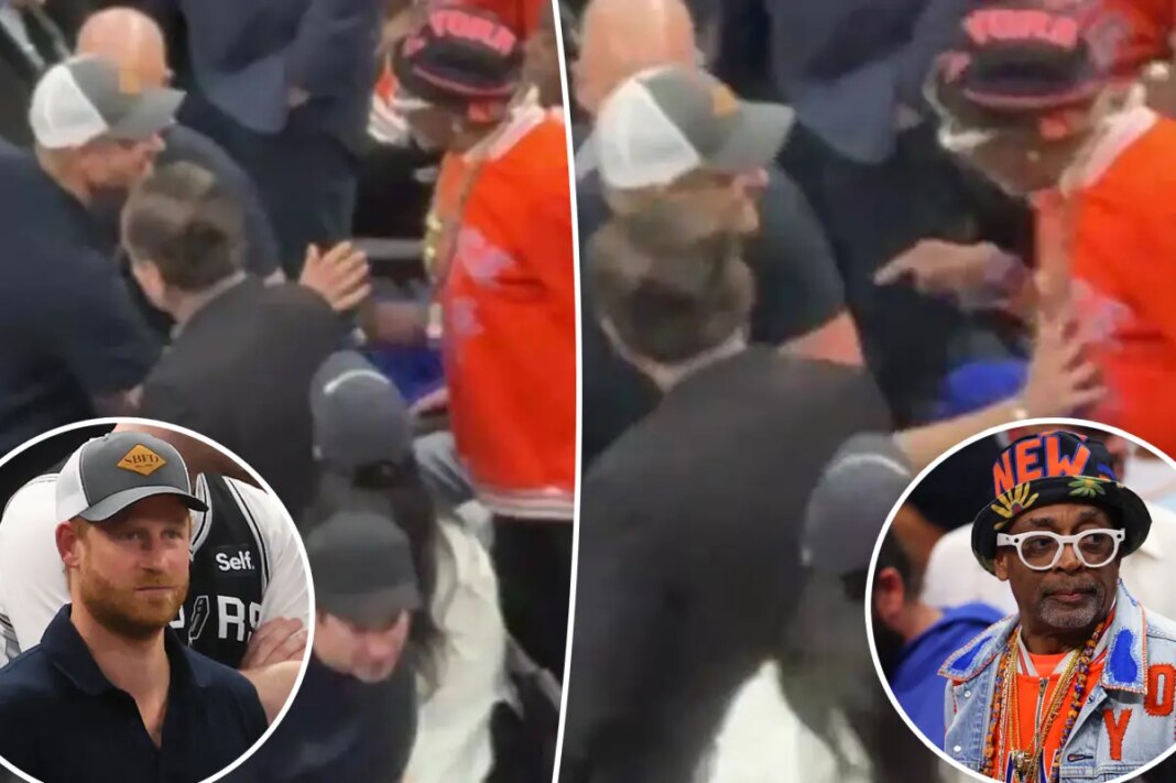 Spike Lee denies Prince Harry's handshake in awkward Knicks vs. Spurs game interaction