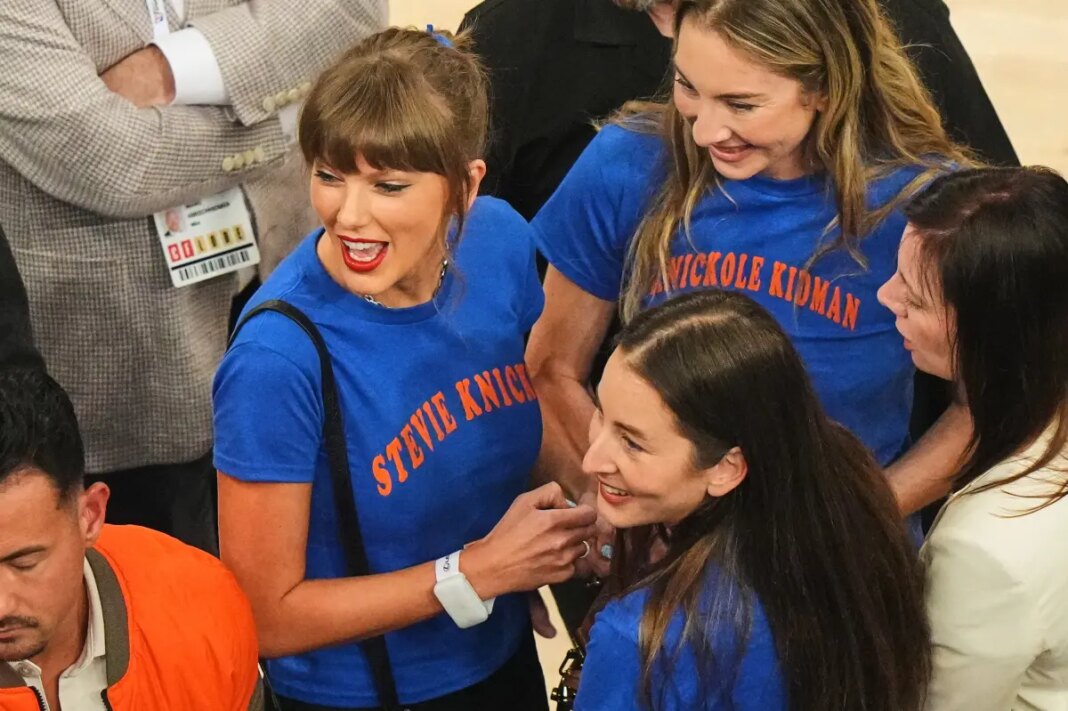 Taylor Swift reps ‘Stevie Knicks’ with cheeky tee at Game 4 of the Knicks vs. Spurs NBA Finals