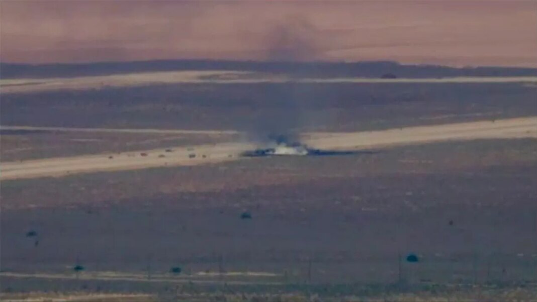 US Air Force B-52 bomber crashes shortly after takeoff at Edwards Air Force Base in California