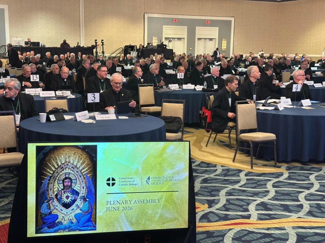 Members of the U.S. Conference of Catholic Bishops gather for their spring meeting on Thursday, June 11, 2026 in Orlando, Fla. (AP Photo/Peter Smith)