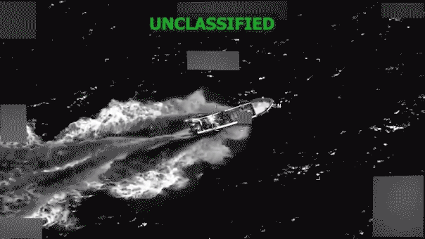 Video released by U.S. Southern Command shows a suspected drug-trafficking vessel moments before it was struck during an operation in the Eastern Pacific.