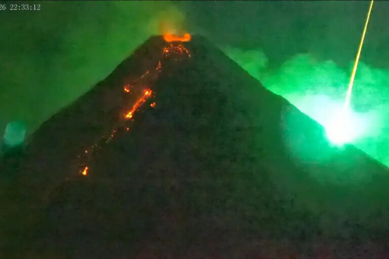 Meteor Illuminates Philippine Volcano Eruption, Igniting Alien Speculation After Viral Video Emerges