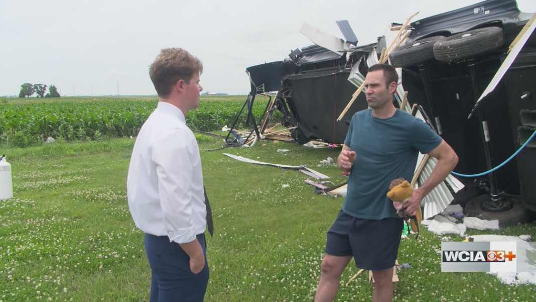 Wednesday night storms knock down trees, destroy camper in Bement