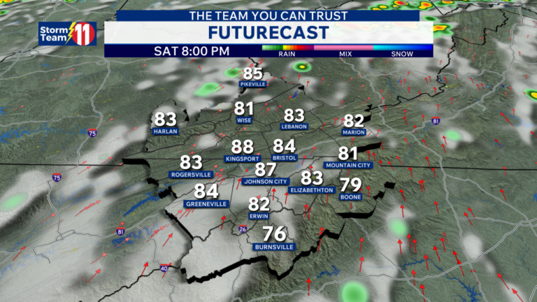 Warm Evening Forecast with Chances of Isolated Storms Tonight