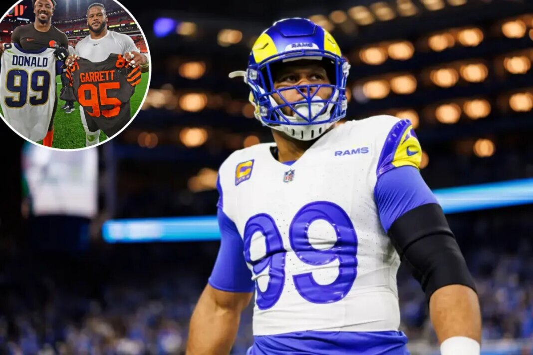 Aaron Donald seen training at Rams practice facility