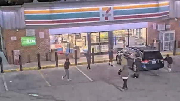 Baltimore beat-down: Video shows group of teens pummeling elderly man outside 7-Eleven as police hunt suspects