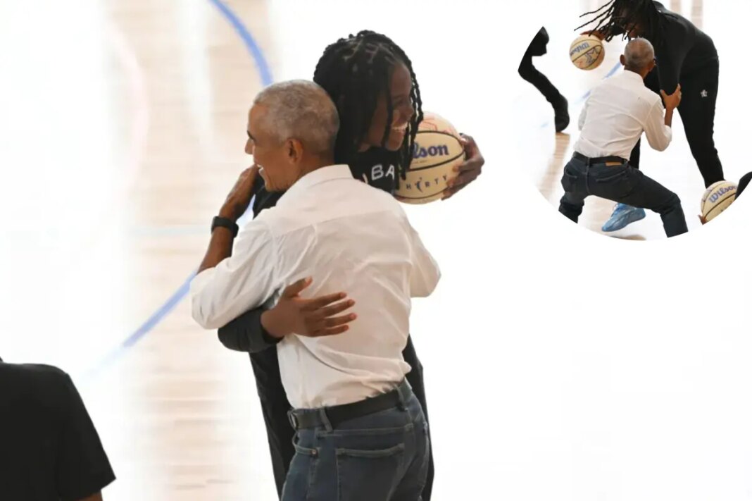 Barack Obama holds court at WNBA's All-Star practice