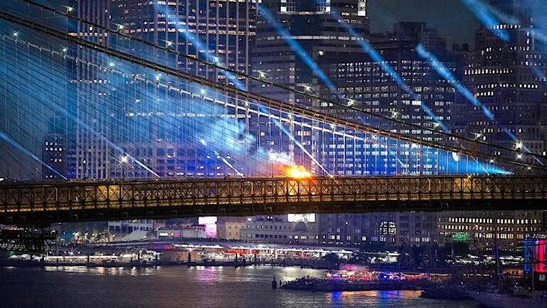 Brooklyn Bridge Fire Erupts During NYC Fireworks as Trump Celebrates in DC Speech