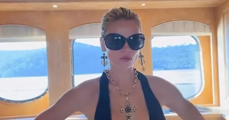 Brooks Nader Stuns in Daring Dress During Yacht Outing, Impressively Dodging Wardrobe Mishap