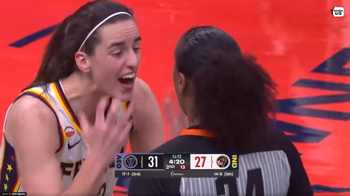 Caitlin Clark LOSES it with WNBA referee over controversial no-call