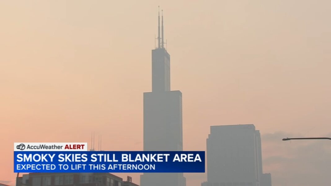 Chicago Air Quality Alert in effect with index at hazardous levels from Canadian wildfire smoke