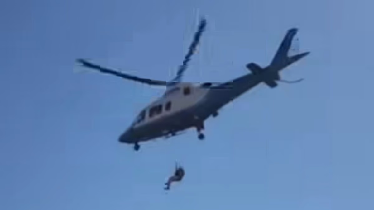 Dramatic moment animator, 72, is AIRLIFTED off mountain by helicopter