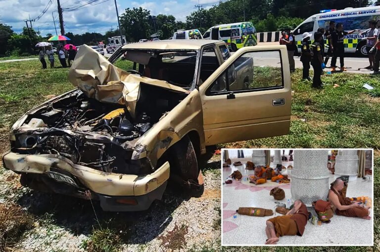 Tragic Accident Claims Lives of Eight Monks in Thailand as Truck Driven by 11-Year-Old Crashes into Pilgrimage Group